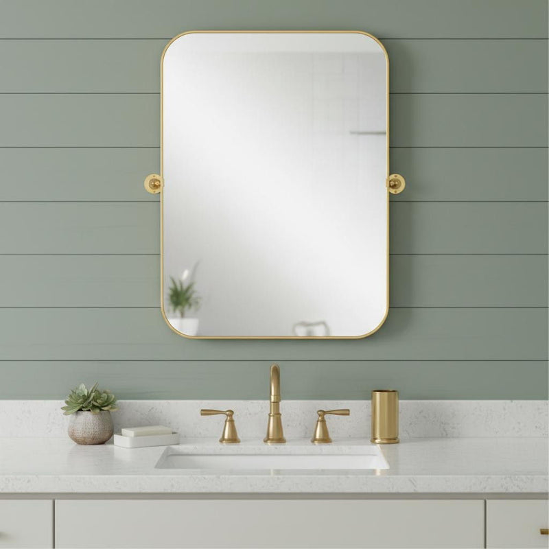 Metal Framed Bathroom Vanity Mirror - Gold