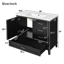 Load image into Gallery viewer, Bathroom Vanity, Modern Bathroom Cabinet With Sink Combo Set, Bathroom Storage Cabinet With A Soft Closing Door And 3 Drawers, Solid Wood Frame
