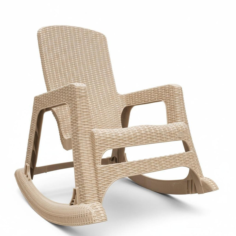 Heavy Duty Plastic Swivel Rocking Chair - Taupe
