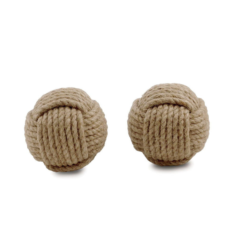 Jute Decorative Orb Tabletop Sculpture (Set of 2) - Natural