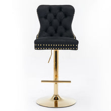 Load image into Gallery viewer, Thick Swivel Barstools Adjusatble Seat Height From 25-33", Modern Upholstered Bar Stools With Backs Comfortable Tufted For Home Pub And Kitchen Island (Set of 2)
