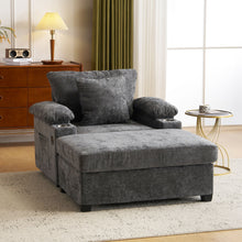 Load image into Gallery viewer, Modern Oversized Chair With Ottoman, Cupholders And USB Charging Ports
