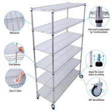 Load image into Gallery viewer, 6 Tier 6000Lbs Capacity Nsf Metal Shelf Wire Shelving Unit, Heavy Duty Adjustable Storage Rack With Wheels &amp; Shelf Liners For Commercial Grade Utility Steel Storage Rack

