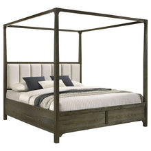 Load image into Gallery viewer, Sundance - Queen Canopy Bed With Upholstered Headboard - Dark Brown
