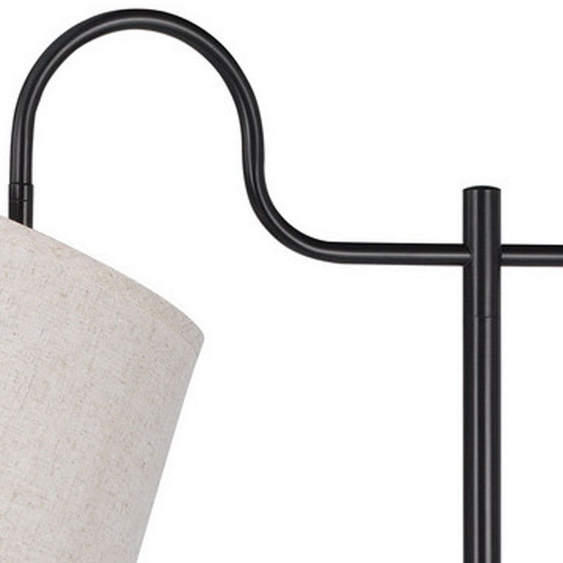 Adjustable Traditional Shaped Floor Lamp With Gray Square Shade - Bronze