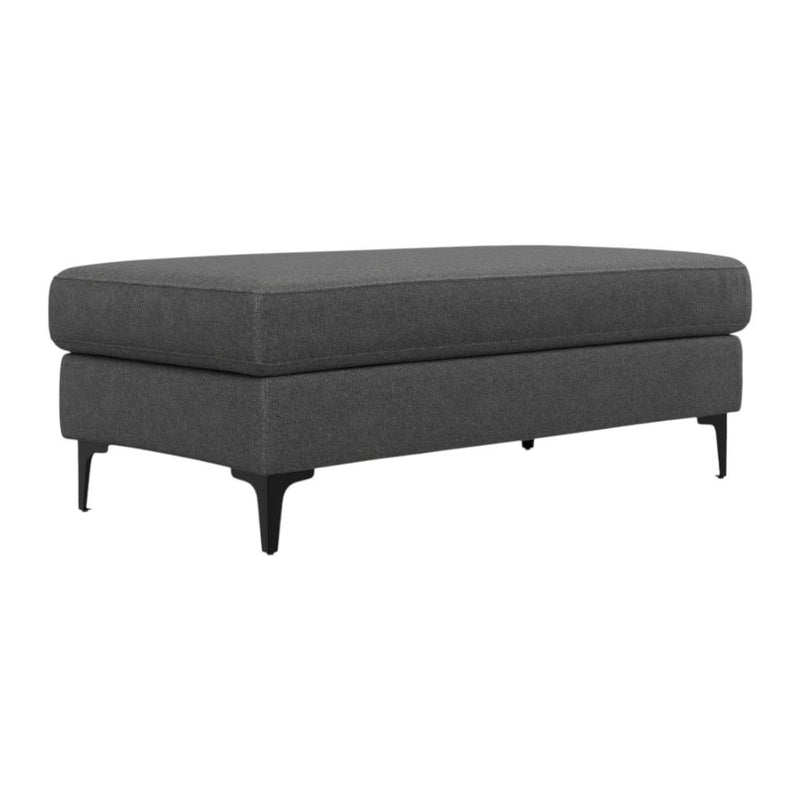 48" Fabric Ottoman - Gray / Black