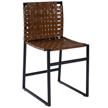 Load image into Gallery viewer, 33.25" Faux Leather Side Chair - Brown / Black
