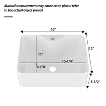 Load image into Gallery viewer, Rectangular Vessel Sink With Faucet &amp; Drain - White / Black
