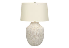 Load image into Gallery viewer, Ceramic Round Table Lamp With Empire Shade - Cream
