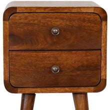 Load image into Gallery viewer, 22" Scandinavian Solid Wood Two Drawer Nightstand - Brown
