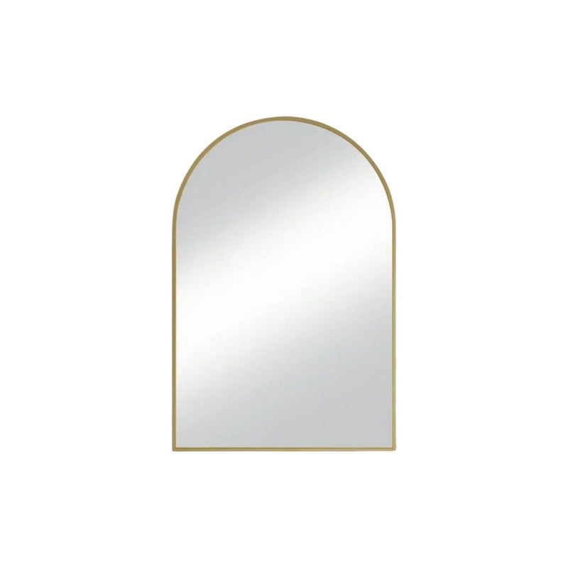 38" Metal Arch Framed Accent Mirror - Gold