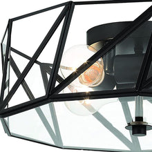 Load image into Gallery viewer, Unique Statement Four Light Metal Dimmable Flush Chandelier With Shades - Black
