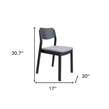 Load image into Gallery viewer, Upholstered Velvet Open Back Dining Side Chairs (Set of 2) - Gray / Black
