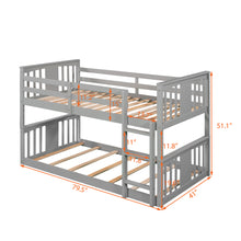 Load image into Gallery viewer, Twin Over Twin Bunk Bed with Ladder, Gray (Old SKU:LP000107AAE)
