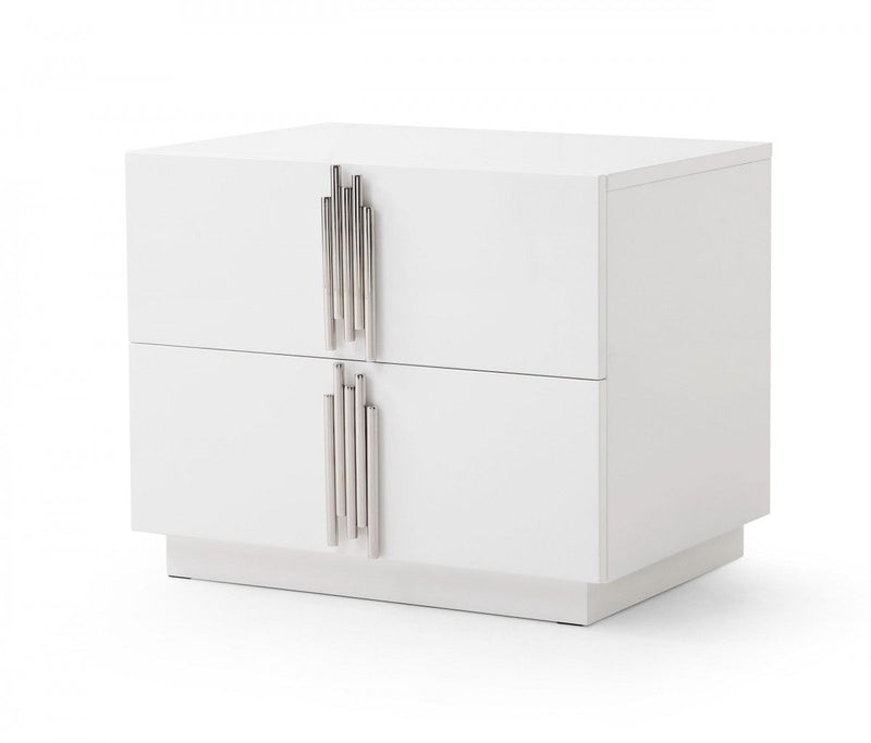 24" x 18" x 19" Two Drawer Nightstand - White