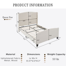 Load image into Gallery viewer, Platform Bed Frame With Tall Headboard And High Footboard
