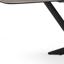 Load image into Gallery viewer, 118" Ceramic And Metal Trestle Base Dining Table - Black / Gray

