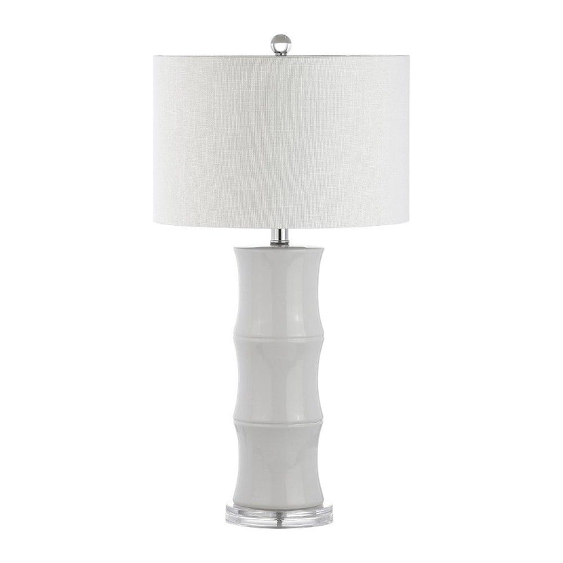 27" Table Lamp With Drum Shade - White