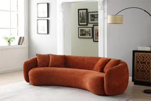 Load image into Gallery viewer, 102&#39;&#39; 5-Seater Boucle Sofa Modern Sectional Half Moon Leisure Couch Curved Sofa Teddy Fleece Orange
