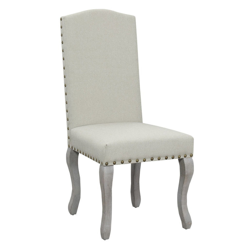 Upholstered Fabric Dining Parsons Chairs (Set of 2) - Beige