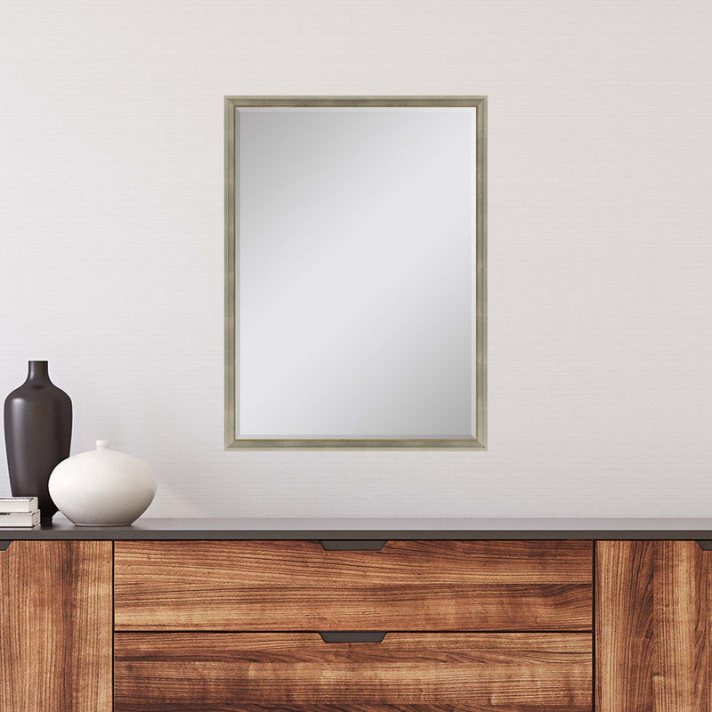 38'' Wood Accent Mirror - Silver