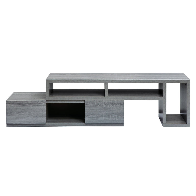 Wood Enclosed Open Storage TV Stand (724156) - Gray