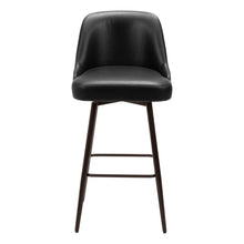 Load image into Gallery viewer, Faux Leather And Steel Bar Height Swivel Bar Chair - Black And Bronze

