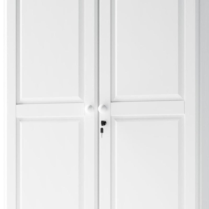 Solid Wood Two Door Two Drawer Combo Dresser - White