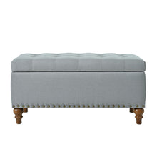Load image into Gallery viewer, Upholstered Ottoman With Storage And Rivet Trim
