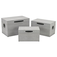 Load image into Gallery viewer, Hand Painted Decorative Box (Set of 3) - Gray
