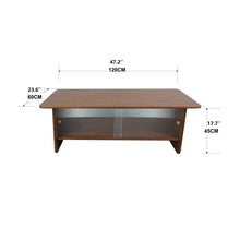 Load image into Gallery viewer, Rectangular Coffee Table With Sliding Door Storage Center
