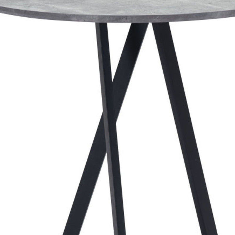Rounded Steel Bar Table - Gray And Black