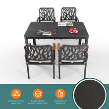 Load image into Gallery viewer, Outdoor Patio Furniture Dining Set With Sunbrella Fabric, Rectangular Table With Umbrella Hole
