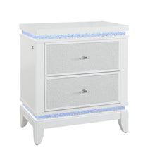 Load image into Gallery viewer, Adalid - Nightstand With Glittered Drawer Front And LED Lighting - White
