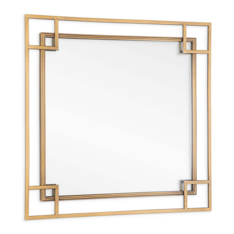 22" Metal Square Accent Mirror - Gold