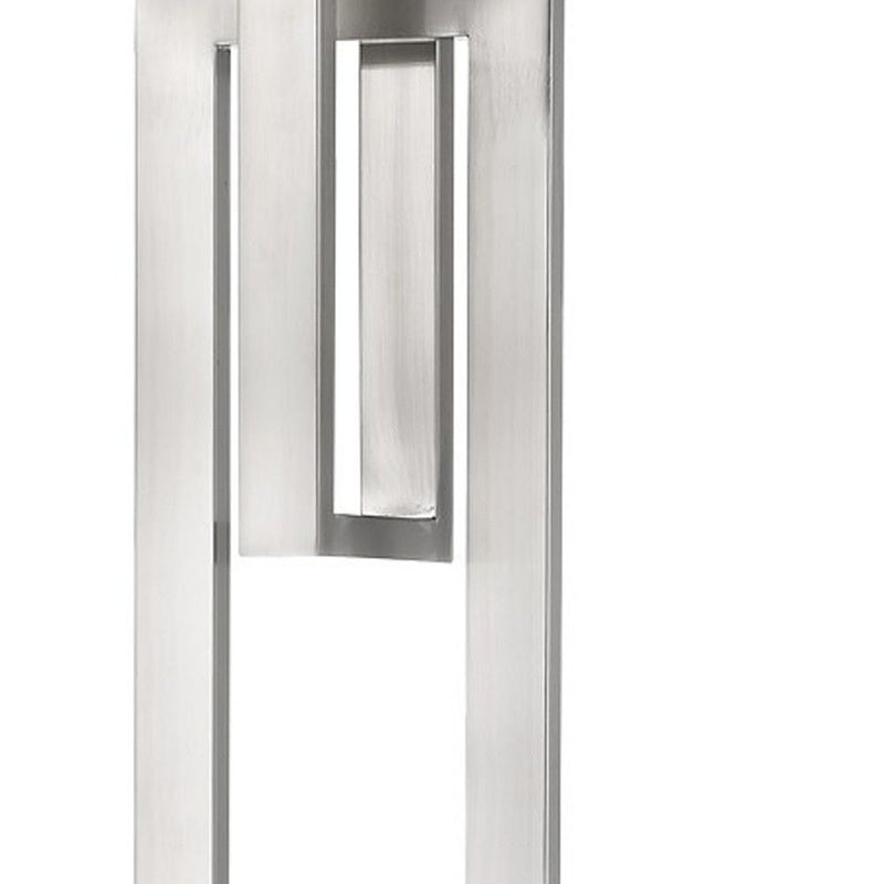 64" Traditional Shaped Floor Lamp With White Rectangular Shade - Nickel