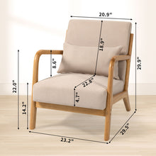 Load image into Gallery viewer, Leisure Chair With Solid Wood Armrest And Feet, Mid-Century Modern Accent Sofa, 1 Seat
