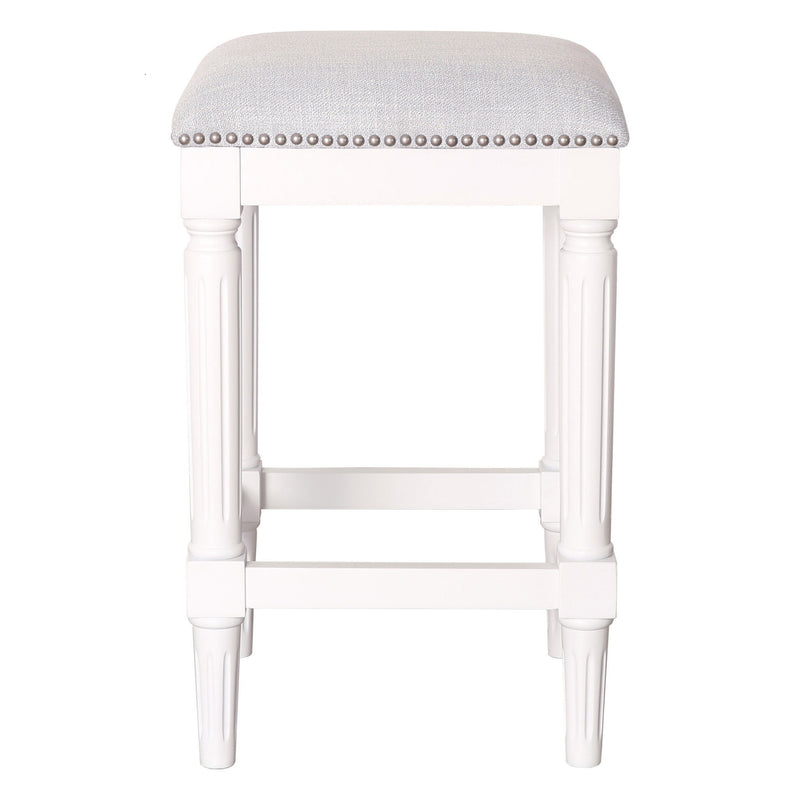 Solid Wood Backless Counter Height Bar Chair - Gray And Antiqued White
