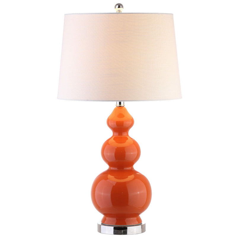 Novelty Table Lamp With Drum Shade - Coral