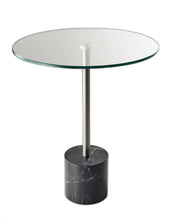 Load image into Gallery viewer, 21" Glass Round End Table - Silver And Clear
