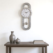 Load image into Gallery viewer, Mirrored Silent Analog Oval Wall Clock - Silver
