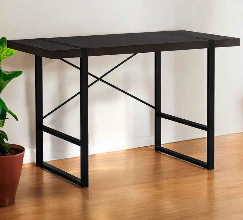 Computer Desk - Dark Brown And Black