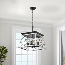 Load image into Gallery viewer, Four Light Metal Chandelier With Shades - White
