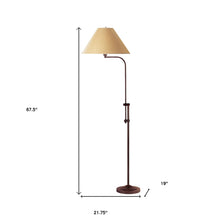 Load image into Gallery viewer, Adjustable Traditional Shaped Floor Lamp With Brown Empire Shade - Rust

