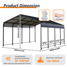 Load image into Gallery viewer, Heavy Duty Carport With Galvanized Roof And Enhanced Base - Anthracite
