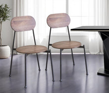 Load image into Gallery viewer, Metal Wood King Louis Back Dining Side Chairs (Set of 2) - Brown
