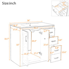 Load image into Gallery viewer, Bathroom Vanity With Sink Combo, Storage Cabinet, Freestanding Set With 3 Drawers &amp; Soft Closing Doors

