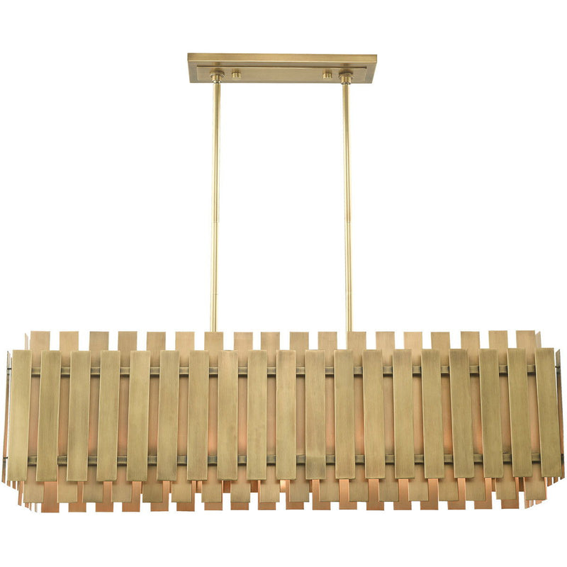 19'' Five-Light Dimmable Chandelier With Shades - Brass