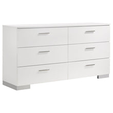 Load image into Gallery viewer, Dulcey - 6 Drawer Dresser With Accents, Bedroom Storage - Gloss White
