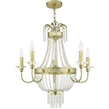 Load image into Gallery viewer, Five Light Metal Dimmable Chandelier With Shades - Gold
